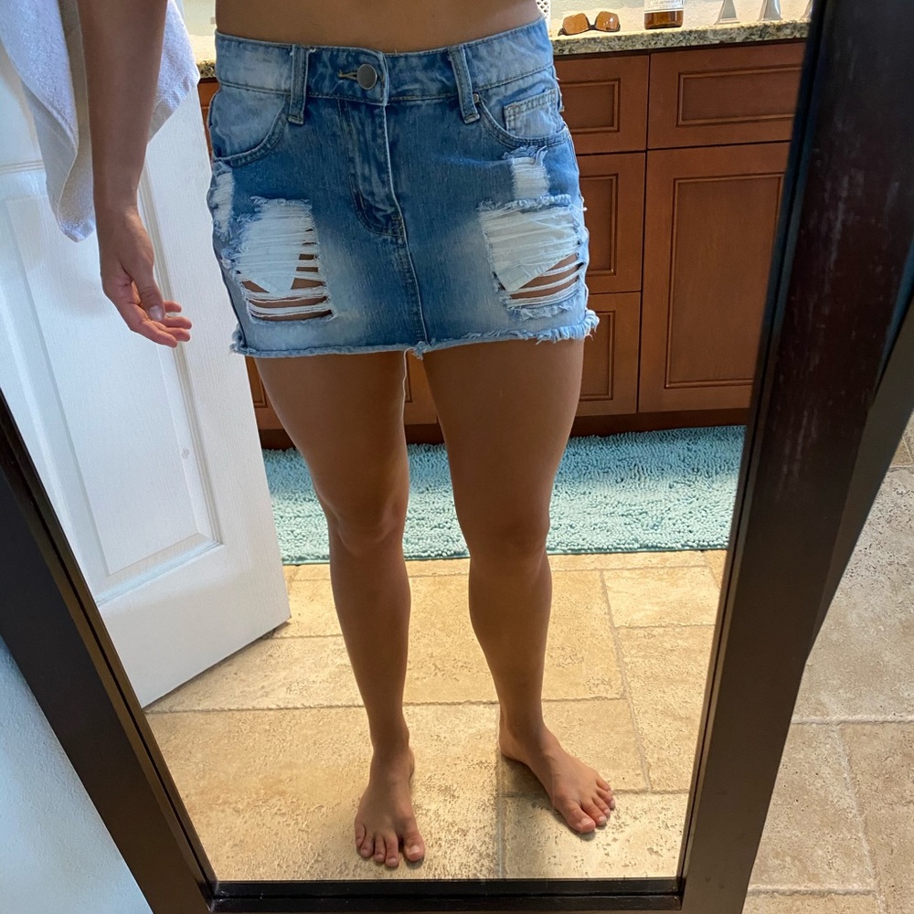 Mini jean skirt